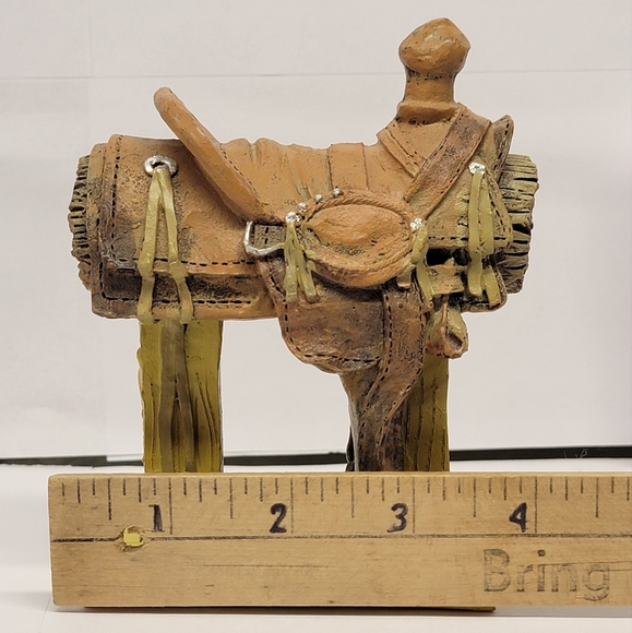 Southwestern Reflections Collection Mini Resin Cowboy Horse Saddle Figurine - Picture 2 of 7
